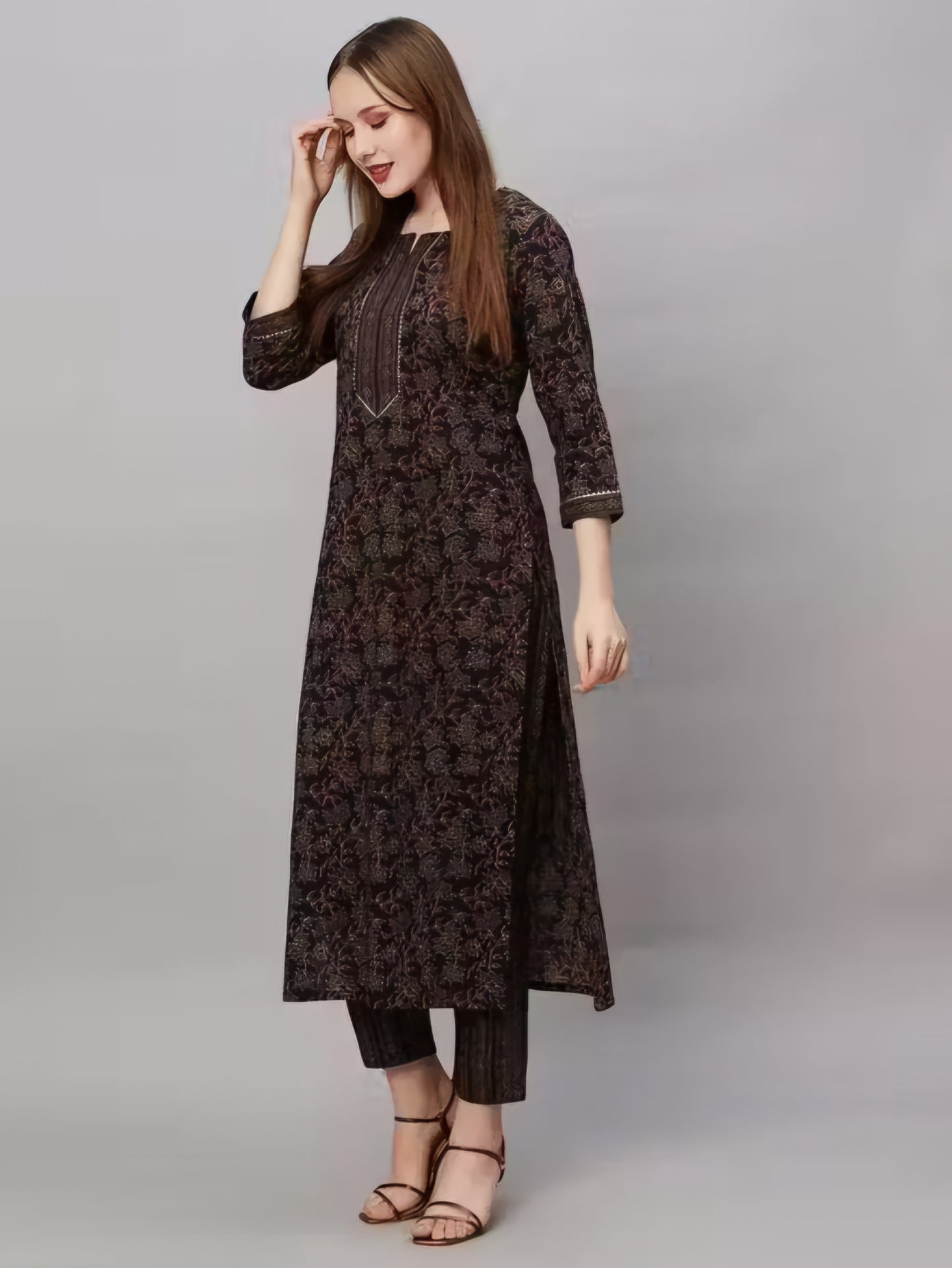 Cotton Kurtis Women's Blue Printed Cotton Kurti Set kurta set (kurta set under 400)