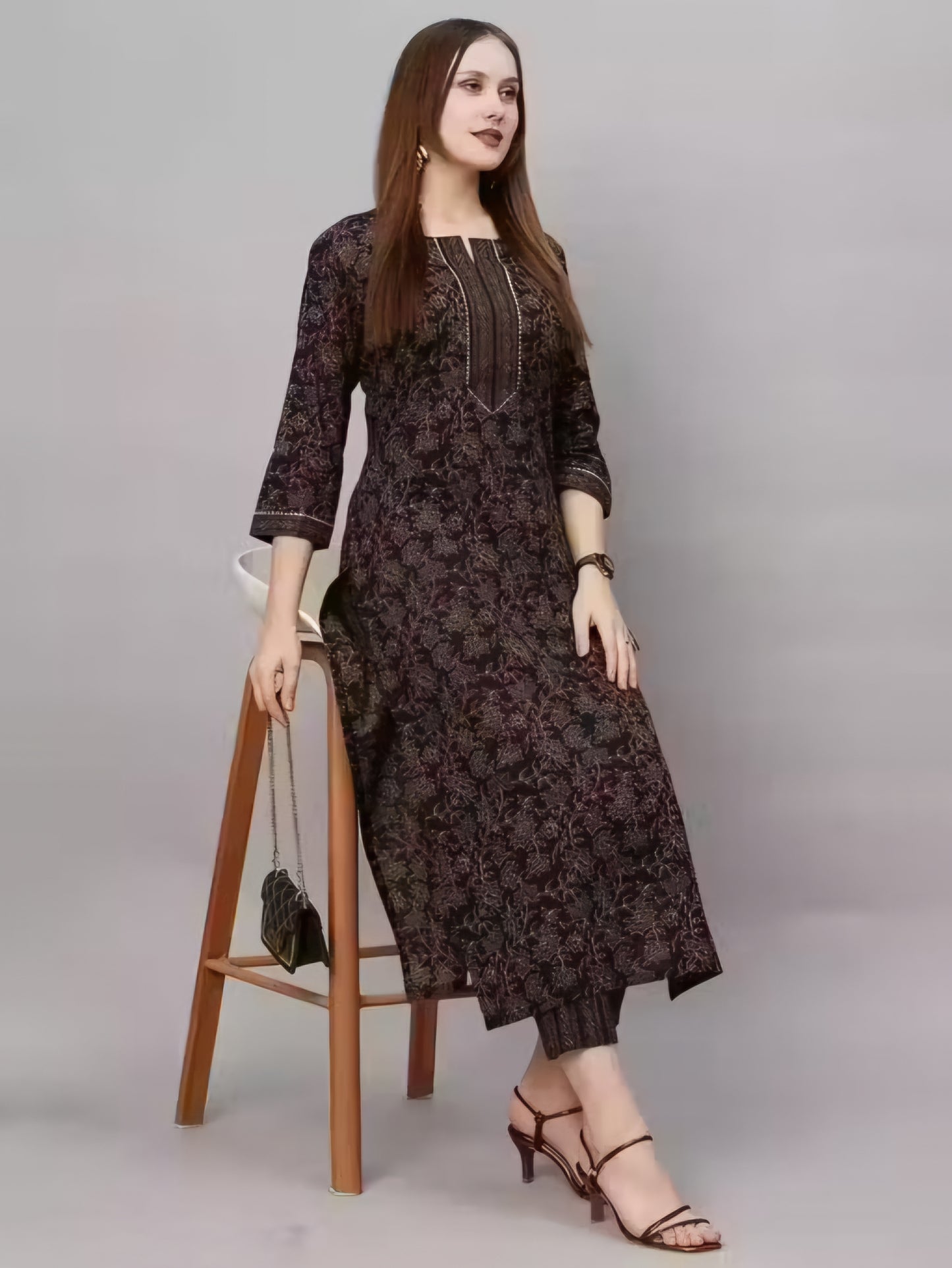 Cotton Kurtis Women's Blue Printed Cotton Kurti Set kurta set (kurta set under 400)