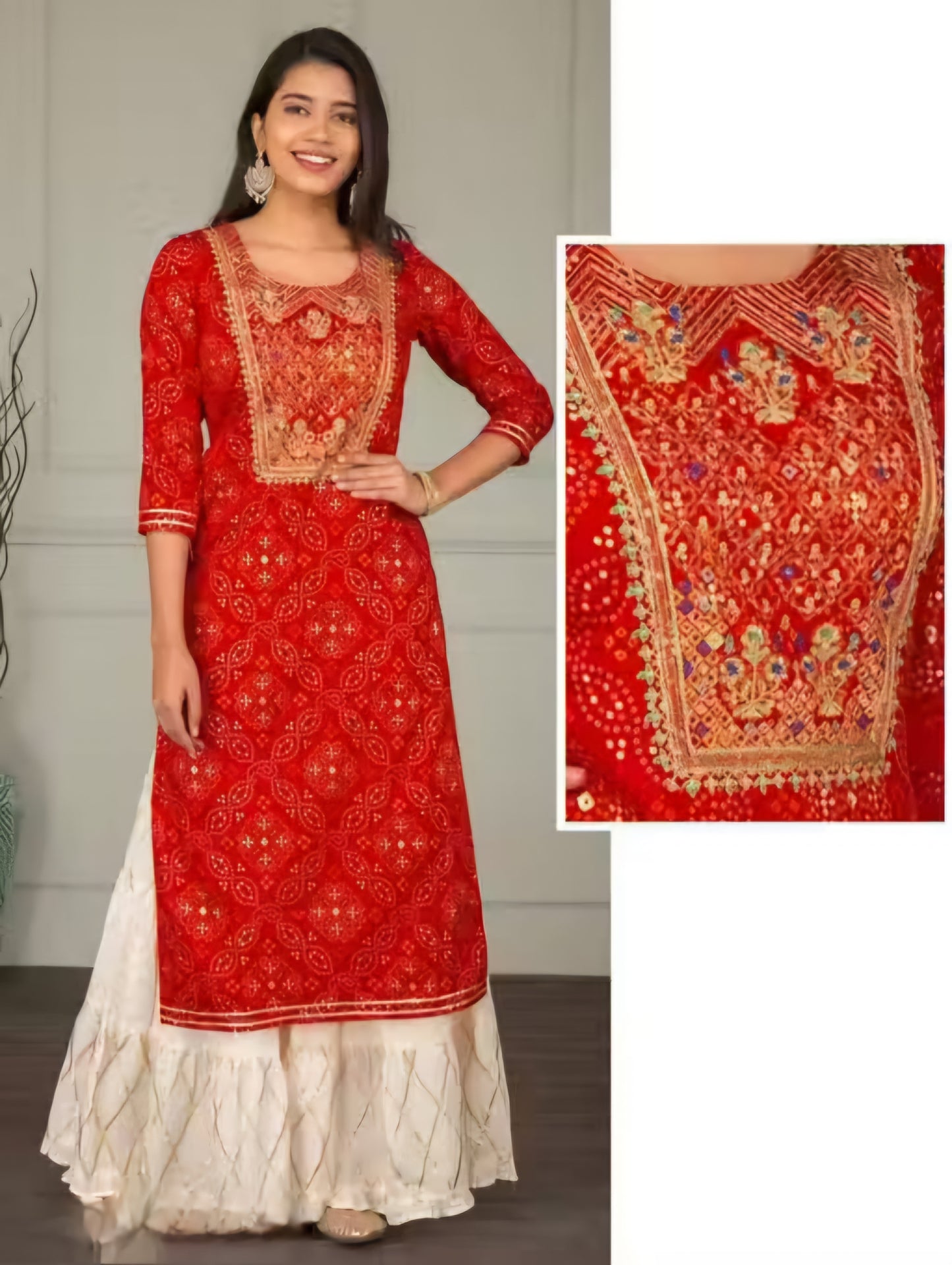 Women Viscose Rayon Kurta Sharara Set