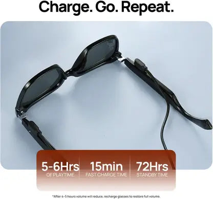Fire-Boltt Fire-Lens Dune Smart Glasses | Bluetooth Audio | Hands-Free Calls | Voice Assistant  (Smart Glasses, Jet Black)