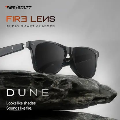 Fire-Boltt Fire-Lens Dune Smart Glasses | Bluetooth Audio | Hands-Free Calls | Voice Assistant  (Smart Glasses, Jet Black)