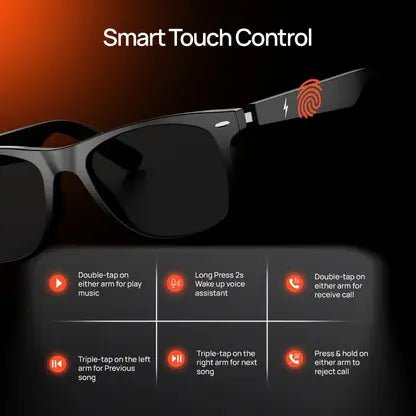 Fire-Boltt Fire-Lens Dune Smart Glasses | Bluetooth Audio | Hands-Free Calls | Voice Assistant  (Smart Glasses, Jet Black)