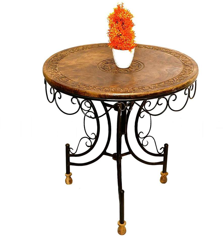 Wrought Iron Decorative Mooda Chairs with Foldable Round Table