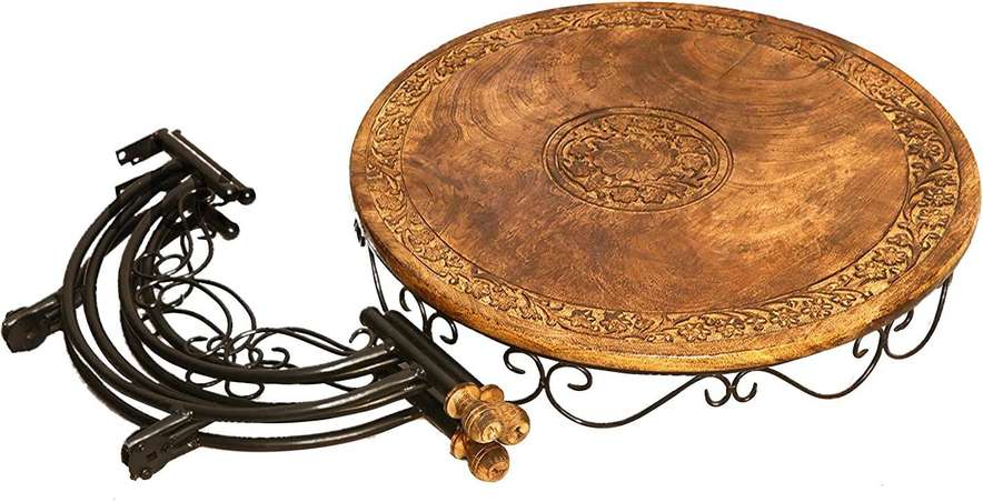 Wrought Iron Decorative Mooda Chairs with Foldable Round Table